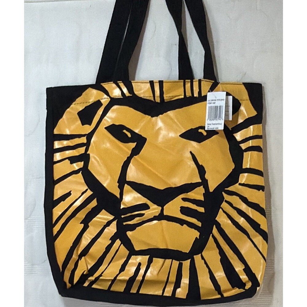 Disney The Lion King Broadway Musical Canvas Tote Bag Black Gold NWT